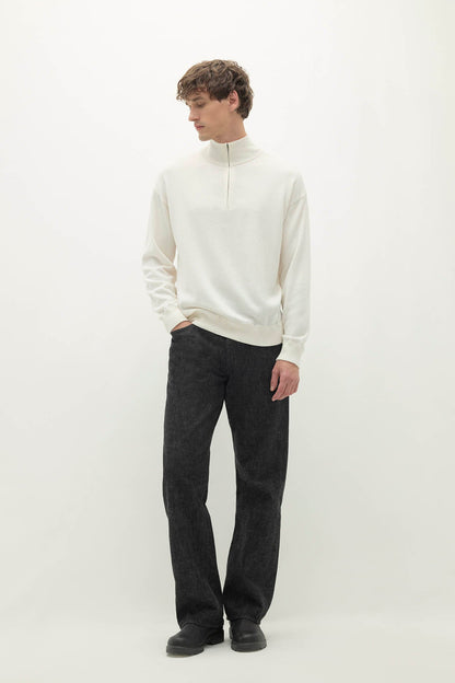 RONAN COTTON CASHMERE HALF-ZIP