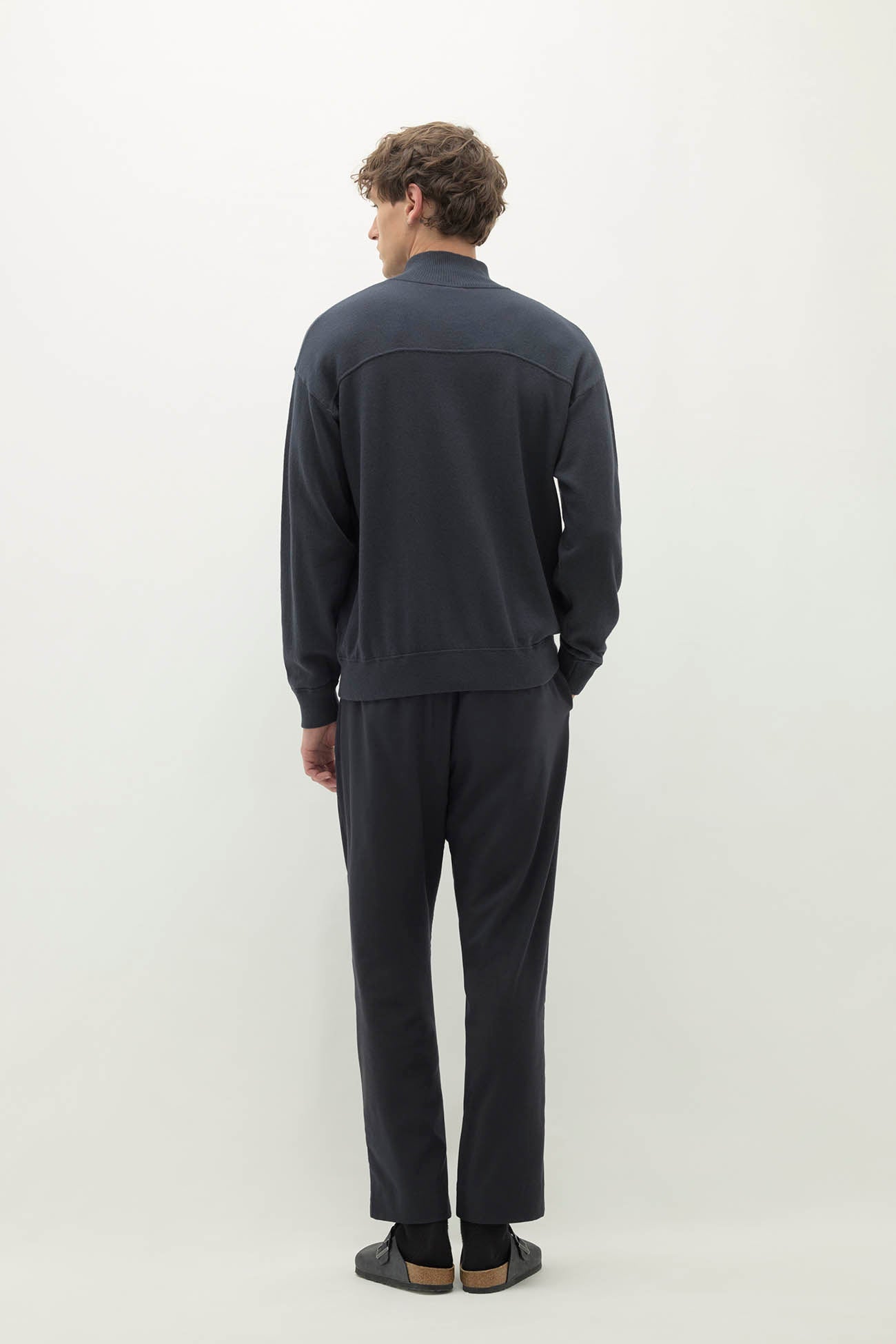 RONAN COTTON CASHMERE HALF-ZIP